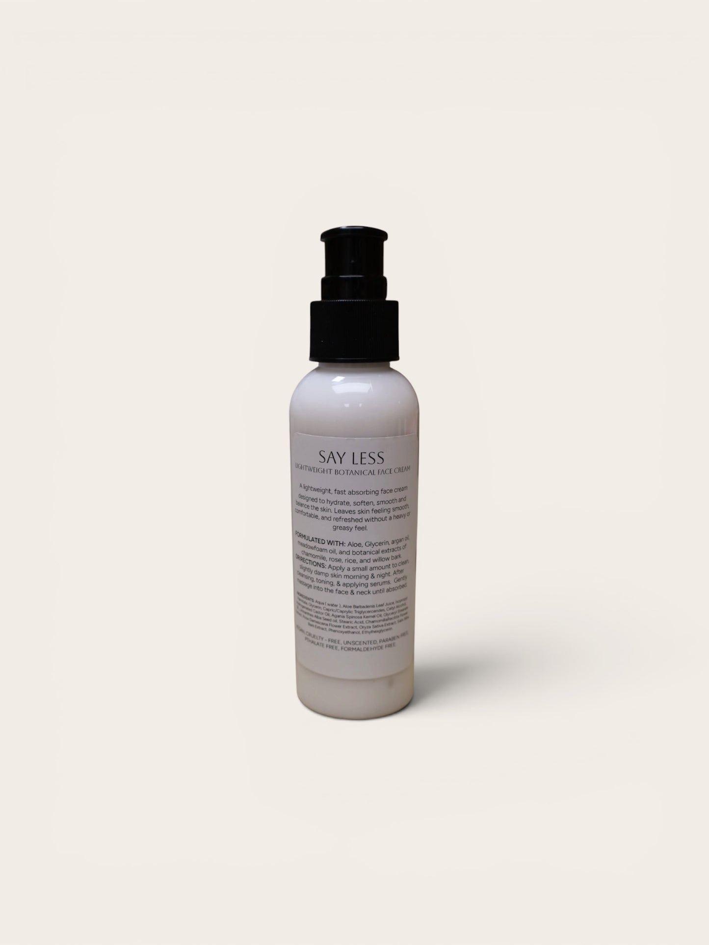 SAY LESS Lightweight Botanical Face Cream |4 oz
